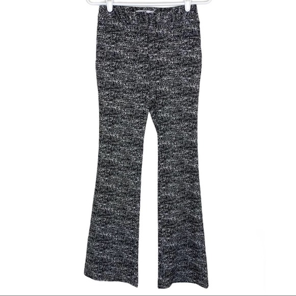 BCBGENERATION Black Marled Flare Leg Trousers Size 0